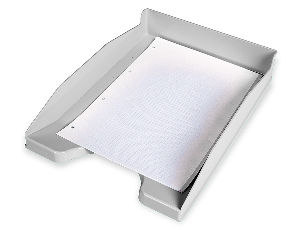 CORBEILLE  COURRIER Q-CONNECTPOLYPROPYLNE DOCUMENTS A4+ 240X320MM EMPILABLE 350X255X65MM COLORIS GRIS OPAQUE