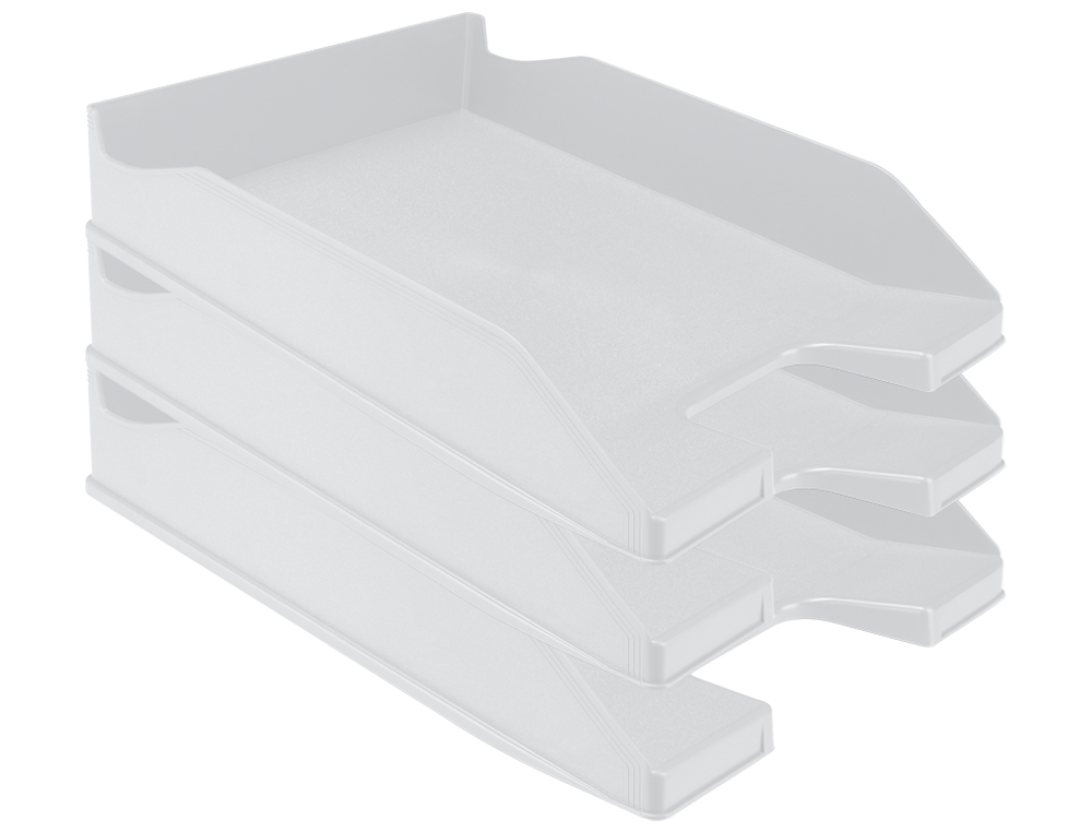 CORBEILLE  COURRIER Q-CONNECTPOLYPROPYLNE DOCUMENTS A4+ 240X320MM EMPILABLE 350X255X65MM COLORIS GRIS OPAQUE
