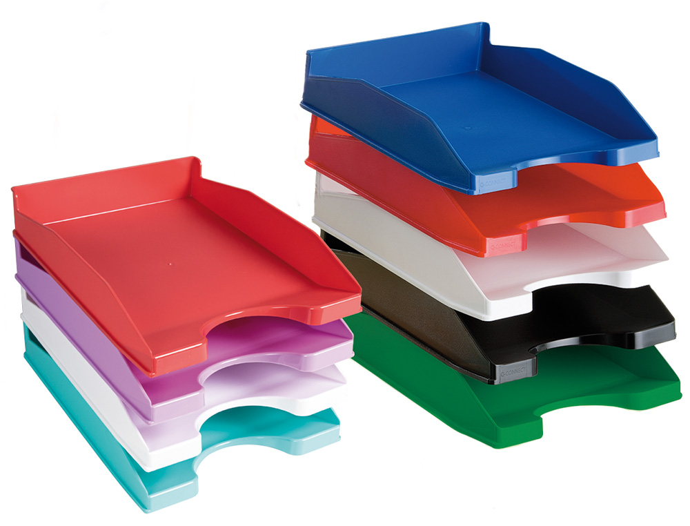 CORBEILLE  COURRIER Q-CONNECTPOLYPROPYLNE DOCUMENTS A4+ 240X320MM EMPILABLE 350X255X65MM COLORIS GRIS OPAQUE