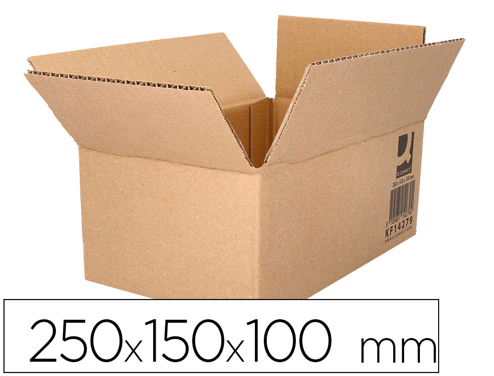 CAISSE AMERICAINE Q-CONNECT CARTON RECYCLE CANNELURE 5MM  250X150X100MM